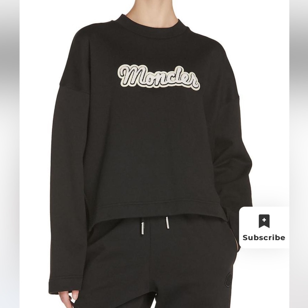 Moncler NWT Women's Black Boxy Sweatshirt Size Small